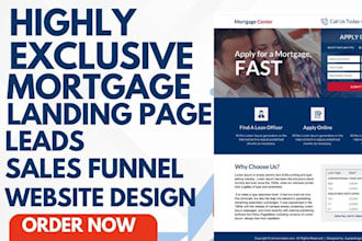 build mortgage website business loan mortgage funnel insurance loan website