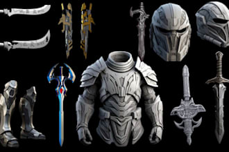 custom anime cosplay 3d sword 3d mask weapon accessory for stl file 3d printing