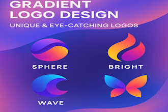design custom gradient logo for your boutique, startup brand