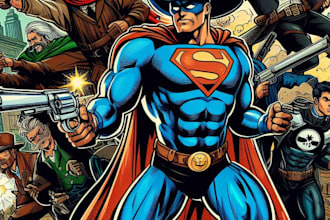 concept art superhero character comics