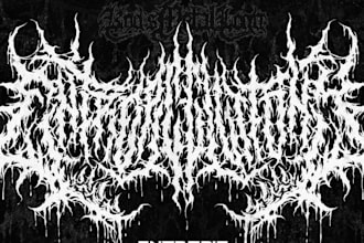 do a metal, hardcore, heavy metal, black metal band logo