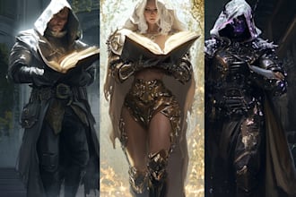 draw original fantasy characters, concept art, fanart