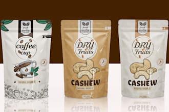 design pouch packaging, food pouch design, and pouch mockup