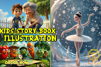 do kids picture book, children storybook illustration, book illustration
