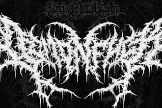 create amazing death metal font, black metal logo