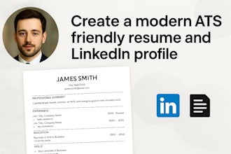 create a modern, ats friendly resume and linkedin profile