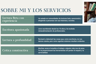 be your trusted beta reader in spanish