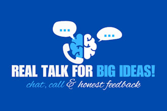 brainstorm and discuss your business ideas via chat or call appointment