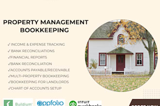 provide property management bookkeeping with appfolio, buildium