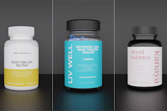 do product labels and supplement labels with 3d mockups
