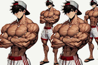 draw gay bara muscle, yaoi, nsfw, fan art fanart, oc comic, gay character bara