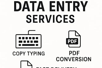 do data entry, copy paste, typing work and file conversion