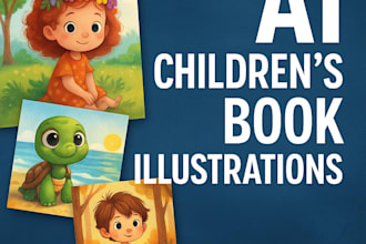 design custom ai childrens book illustrations for KDP