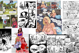 draw nsfw furry comic book, graphic novel illustration as a comic page artist