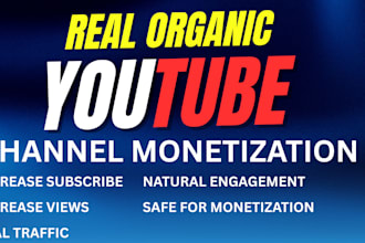 do fast organic youtube video or channel promotion for monetization