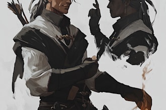 make a  dnd art, fantasy character for dnd party