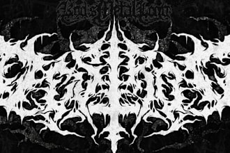 draw custom death metal logo for your project