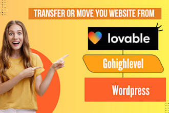 move your lovable website or funnel to gohighlevel, clickfunnel or wordpress