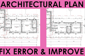 fix 2d floor plan improve real estate to blueprint architectural drawing permit