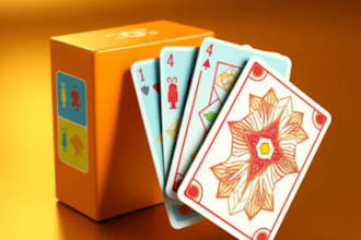 design custom playing card game flashcard or educational oracle cardbox mockup