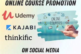 do online course promotion on social media, kajabi, udemy and thinkific