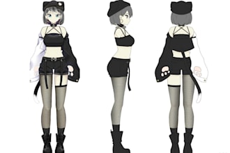 draw vtuber character 2d vtuber charater rig game character 2d character design