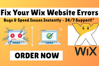 fix your wix website errors, bugs and  speed issues instantly 24 7 support