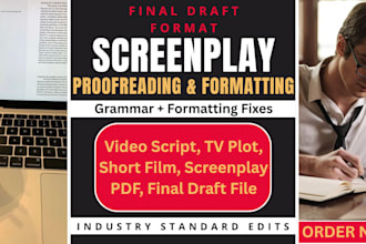 in 24hrs proofread, polish, and critique your screenplay in final draft