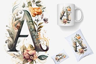 craft unique floral typography logo and tshirt designs with artistic flair