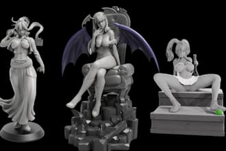 sculpt 3d nsfw anime action figure character model design 3d printing stl file