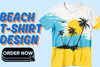 do summer tropical t shirt design, trendy beach t shirt for your clothing brand