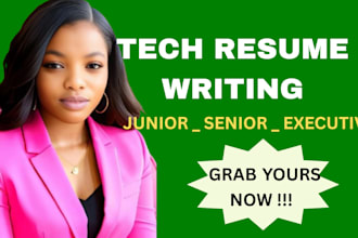 write resume, CV writing, editing, and design for tech, engineering, and IT