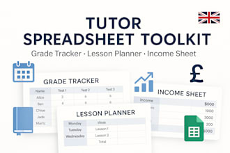 grade tracker, lesson planning spreadsheet, UK tutor planner, tutoring schedule