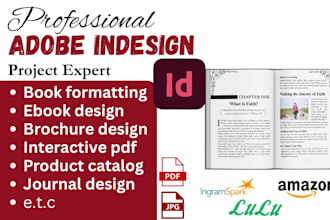 adobe indesign book formatting project design, ms word document, google doc kdp
