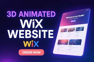 do 3d animated wix website, 3d interactive spline, scrolling wix studio website
