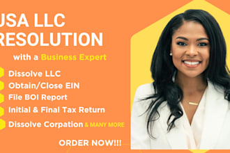 completely dissolve USA llc in any state, amend llc boi report, ownership change