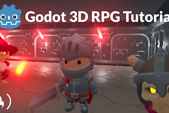 create 3d godot game, gd script, godot map, 3d game