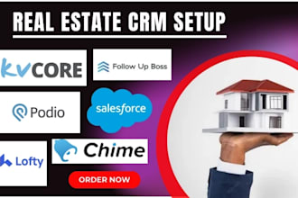 setup real estate CRM lofty, kvcore, chime, boldtrail follow up boss idx website