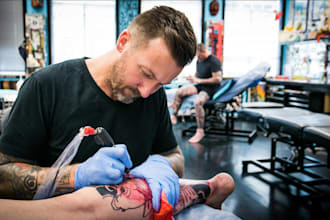 create an amazing custom tattoo design with my experience as a tattoo artist