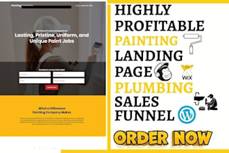 design painting landing page plumbing painting website painting sales funnel