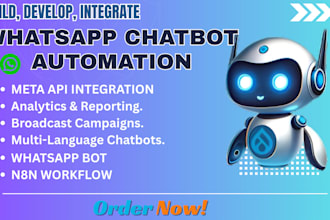 professional whatsapp chatbot automation meta API integration and 24 7 support