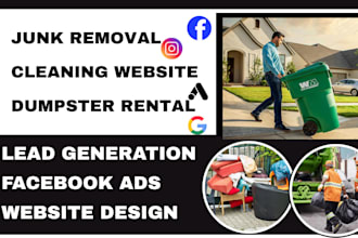 generate hot junk removal leads cleaning website dumpster trash via facebook ads