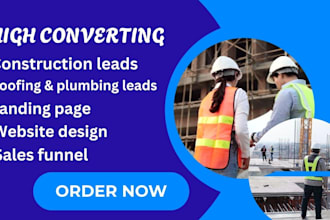 construction roofing and plumbing leads handyman website plumbing landing page