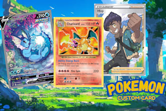 l design custom pokemon trading cards, tcg art, and fakemon illustrations