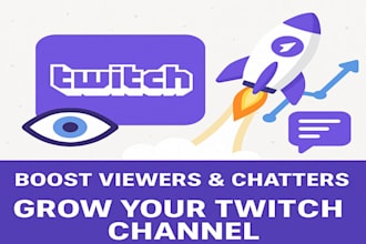 promote your twitch channel with live viewers, chatters, and organic grow