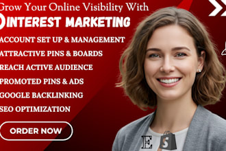 set up pinterest board design etsy shopify seo optimized pins marketing manager