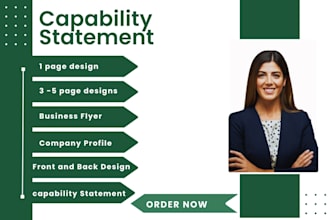 design a professional capability statement, company profile and resume