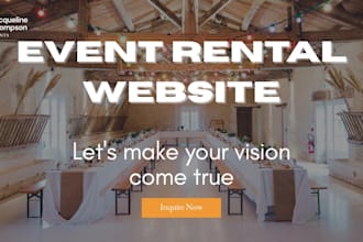 build party rental bounce house, photobooth website with online booking and SEO