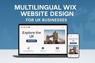 wix multilingual website, wix UK tourism website, wix export business website