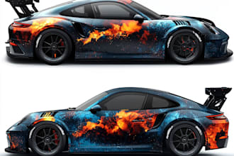 design a premium vehicle wrap design, car wrap design